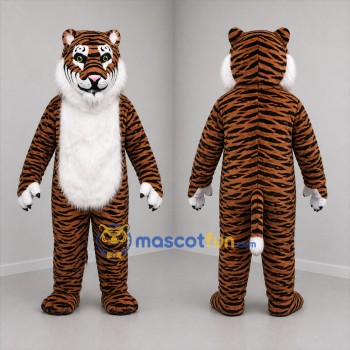 Custom Brown and White Tiger Mascot Costume Adult Full Body Suit for Zoo Events