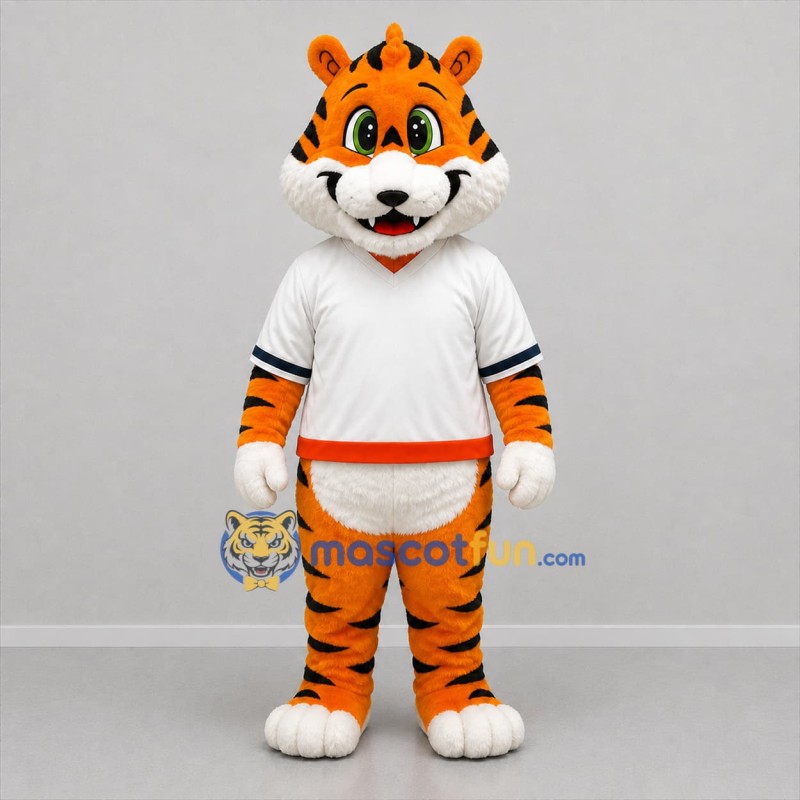 Custom Orange and White Tiger Mascot Costume Adult Full Body Suit for Sports Events