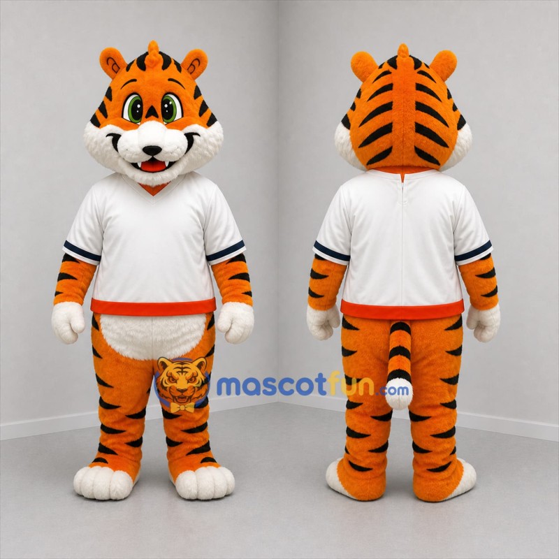 Custom Orange and White Tiger Mascot Costume Adult Full Body Suit for Sports Events