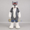 Custom Gray and White Wolf Mascot Costume Adult Full Body Suit for Sports Events