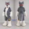 Custom Gray and White Wolf Mascot Costume Adult Full Body Suit for Sports Events