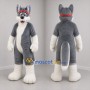 Custom Gray and White Wolf Mascot Costume Adult Full Body Suit for Sports Events