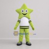 Custom Green and White Star Mascot Costume Adult Full Body Suit for School Events