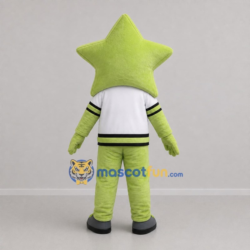 Custom Green and White Star Mascot Costume Adult Full Body Suit for School Events