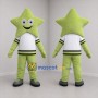 Custom Green and White Star Mascot Costume Adult Full Body Suit for School Events
