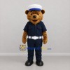 Custom Brown and Navy Blue Uniformed Bear Mascot Costume Adult Full Body Suit for Community Events