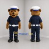Custom Brown and Navy Blue Uniformed Bear Mascot Costume Adult Full Body Suit for Community Events