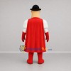 Custom Red and White Mustached Superhero Mascot Costume Adult Full Body Suit for Costume Parties