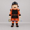 Custom Orange and Black Knight Mascot Costume Adult Full Body Suit for Medieval Festivals