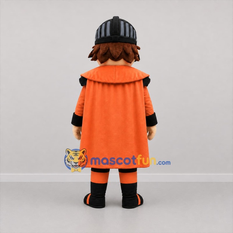 Custom Orange and Black Knight Mascot Costume Adult Full Body Suit for Medieval Festivals