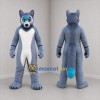 Custom Gray and White Husky Dog Mascot Costume Adult Full Body Suit for Costume Parties