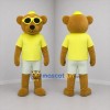 Custom Brown and Yellow Beach Bear Mascot Costume Adult Full Body Suit for Summer Events