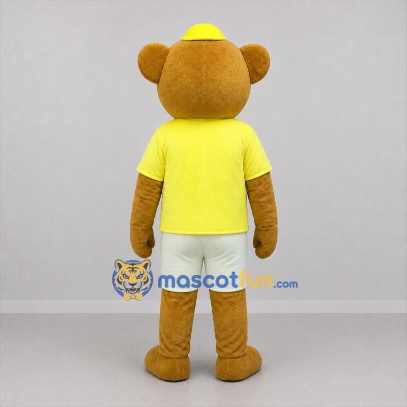 Custom Brown and Yellow Beach Bear Mascot Costume Adult Full Body Suit for Summer Events