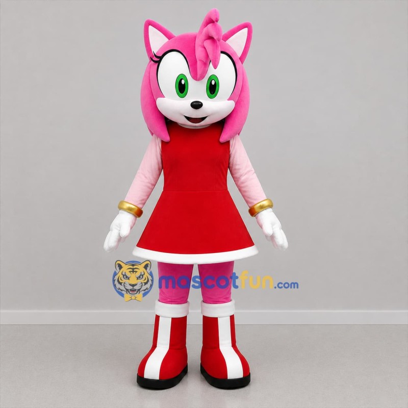 Custom Pink and Red Hedgehog Girl Mascot Costume Adult Full Body Suit for Costume Parties