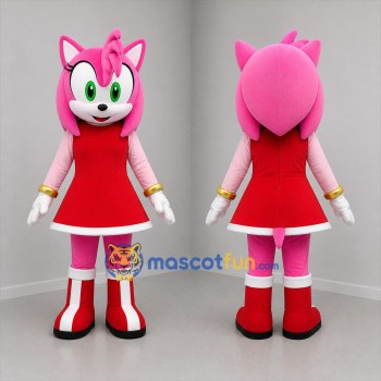 Custom Pink and Red Hedgehog Girl Mascot Costume Adult Full Body Suit for Costume Parties