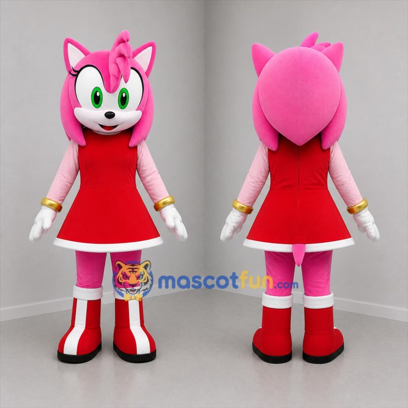 Custom Pink and Red Hedgehog Girl Mascot Costume Adult Full Body Suit for Costume Parties