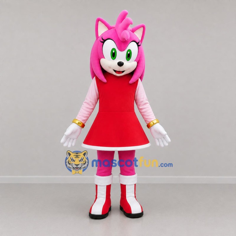 Custom Pink and Red Hedgehog Girl Mascot Costume Adult Full Body Suit for Costume Parties