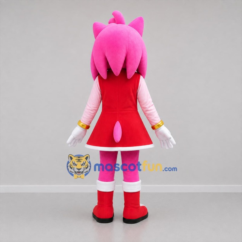 Custom Pink and Red Hedgehog Girl Mascot Costume Adult Full Body Suit for Costume Parties