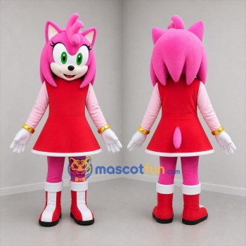 Custom Pink and Red Hedgehog Girl Mascot Costume Adult Full Body Suit for Costume Parties