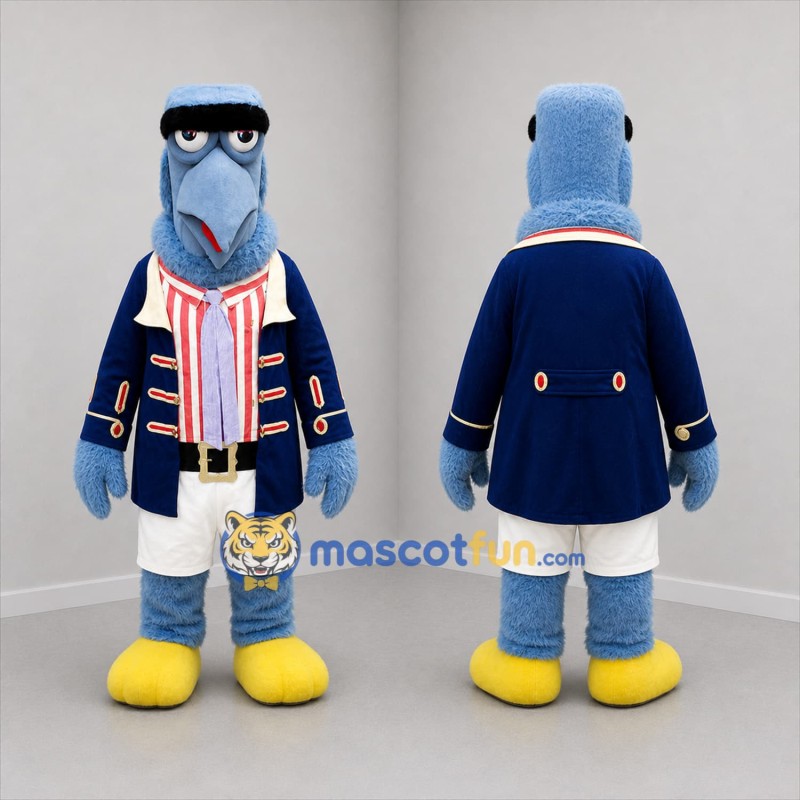Custom Blue Colonial Bird Mascot Costume Adult Full Body Suit for Parades