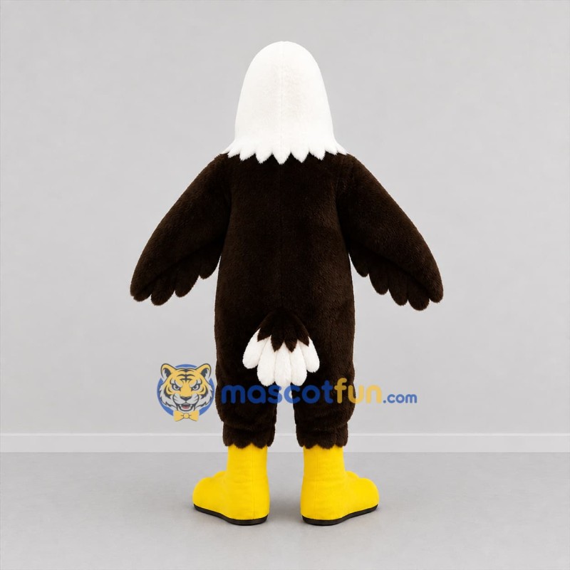 Custom Brown and White Bald Eagle Mascot Costume Adult Full Body Suit for Wildlife Events