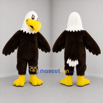Custom Brown and White Bald Eagle Mascot Costume Adult Full Body Suit for Wildlife Events