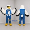 Custom White and Blue Formal Eagle Mascot Costume Adult Full Body Suit for Celebrations