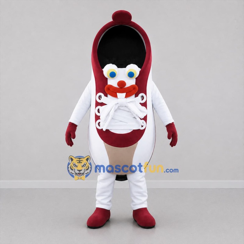 Custom Red and White Sneaker Mascot Costume Adult Full Body Suit for Retail Promotions