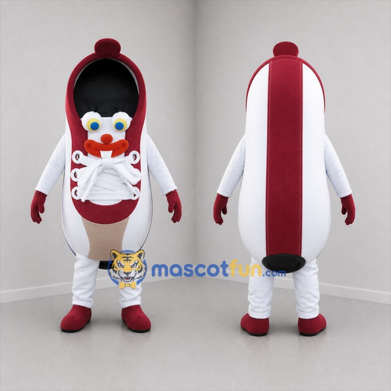 Custom Red and White Sneaker Mascot Costume Adult Full Body Suit for Retail Promotions