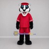 Custom Black White and Red Badger Mascot Costume Adult Full Body Suit for Sports Events