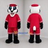 Custom Black White and Red Badger Mascot Costume Adult Full Body Suit for Sports Events