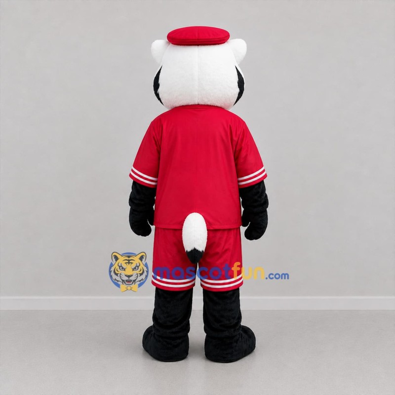 Custom Black White and Red Badger Mascot Costume Adult Full Body Suit for Sports Events