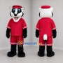Custom Black White and Red Badger Mascot Costume Adult Full Body Suit for Sports Events