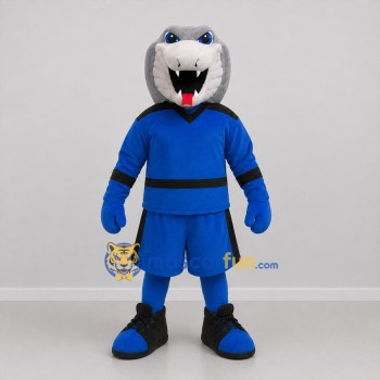Custom Gray and Blue Snake Mascot Costume Adult Full Body Suit for Sports Events