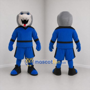 Custom Gray and Blue Snake Mascot Costume Adult Full Body Suit for Sports Events