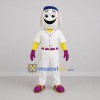 Custom White and Purple Baseball Mascot Costume Adult Full Body Suit for Baseball Games