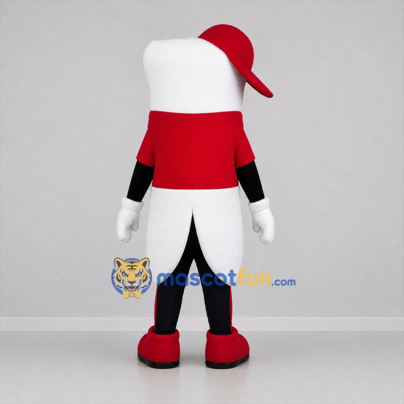 Custom White and Red Tooth Mascot Costume Adult Full Body Suit for Dental Events