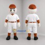 Custom White and Brown Baseball Mascot Costume Adult Full Body Suit for Baseball Games