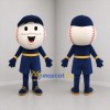Custom White and Navy Blue Baseball Mascot Costume Adult Full Body Suit for Baseball Games