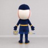 Custom White and Navy Blue Baseball Mascot Costume Adult Full Body Suit for Baseball Games