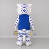 Custom White and Blue Tiger Mascot Costume Adult Full Body Suit for Wildlife Events