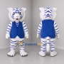 Custom White and Blue Tiger Mascot Costume Adult Full Body Suit for Wildlife Events