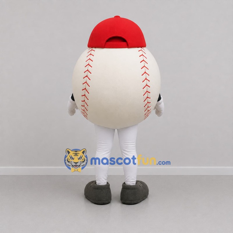 Custom White and Red Baseball Mascot Costume Adult Full Body Suit for Baseball Games