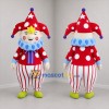 Custom Red and White Jester Mascot Costume Adult Full Body Suit for Carnival Events