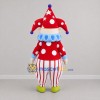 Custom Red and White Jester Mascot Costume Adult Full Body Suit for Carnival Events