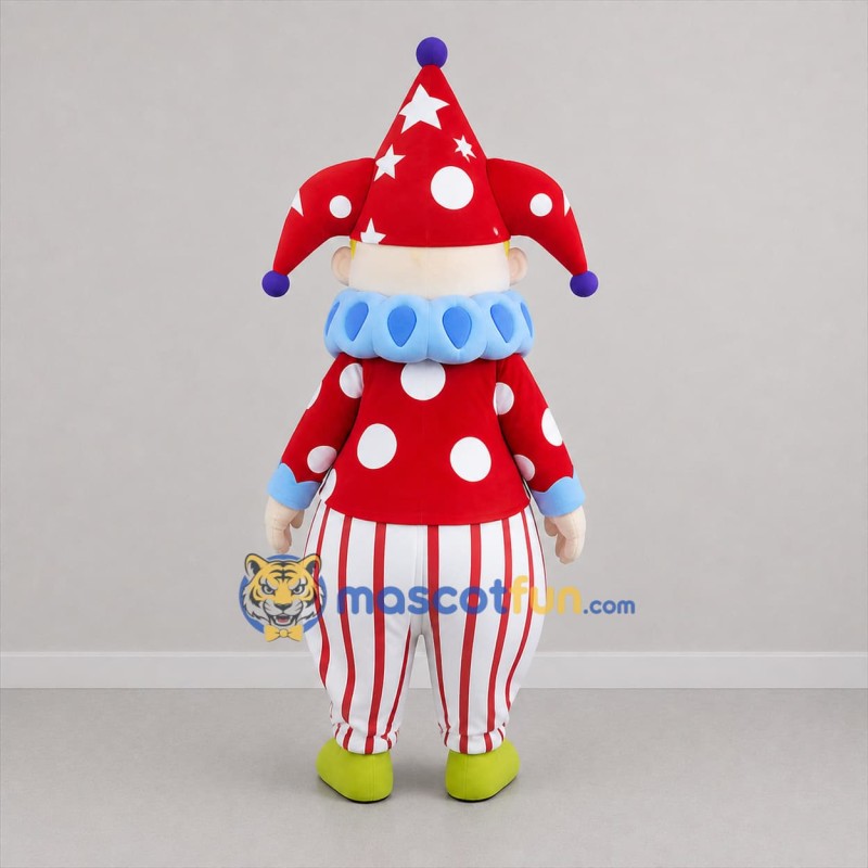 Custom Red and White Jester Mascot Costume Adult Full Body Suit for Carnival Events