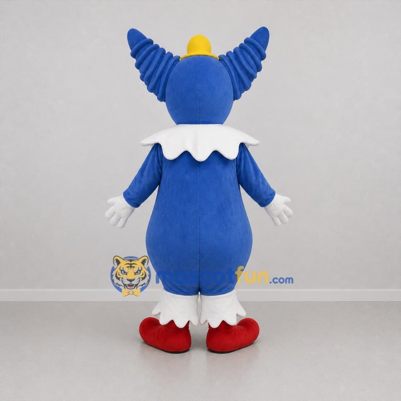 Custom Blue and Yellow Clown Mascot Costume Adult Full Body Suit for Carnival Events