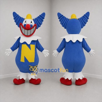 Custom Blue and Yellow Clown Mascot Costume Adult Full Body Suit for Carnival Events