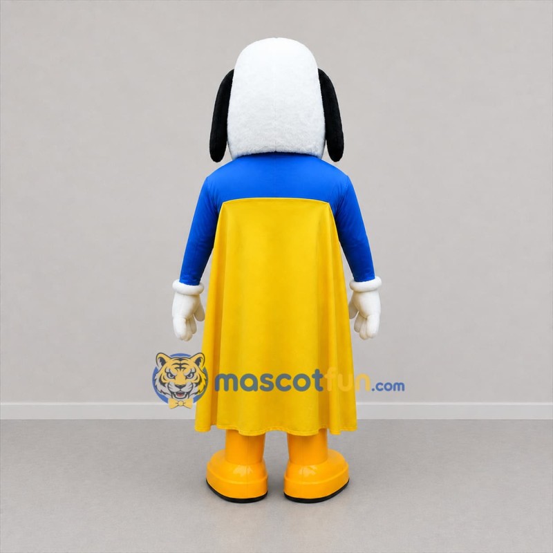 Custom Blue and Yellow Superhero Dog Mascot Costume Adult Full Body Suit for Children's Parties