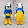Custom Blue and Yellow Superhero Dog Mascot Costume Adult Full Body Suit for Children's Parties